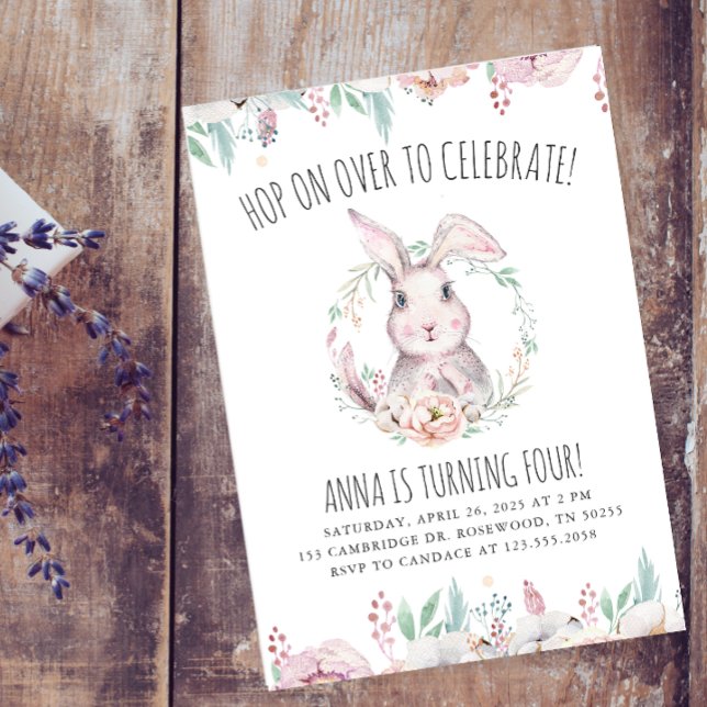 Invitation Passez À La Fête De L'Anniversaire De Bunny (Créateur téléchargé)