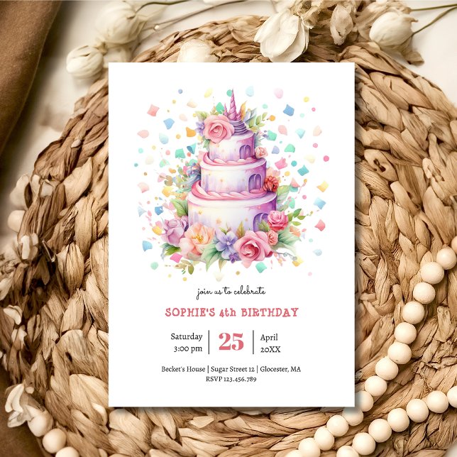 Invitation Pastel Anniversaire gâteau anniversaire (Créateur téléchargé)