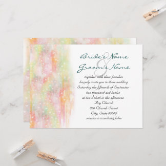Invitation Pastel Aquarelle Coeurs Mariage Invite