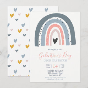 Invitation Pastel arc-en-ciel de la fête de la Saint-Galentin