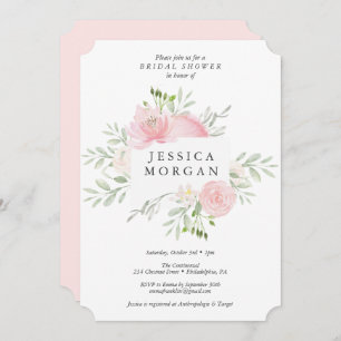 Invitation Pastel Blush Douche nuptiale