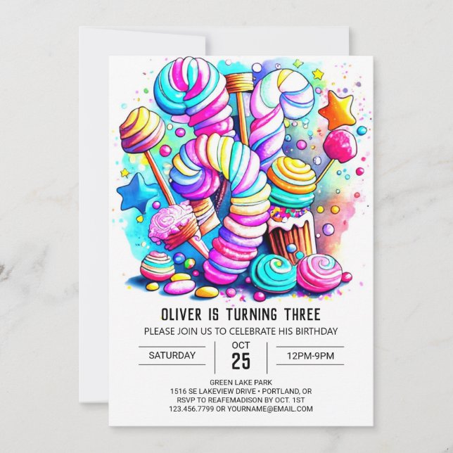 Invitation Pastel Candyland Printemps (Devant)