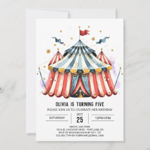 Invitation Pastel Carnival Circus Birthday