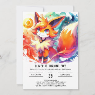 Invitation Pastel Children Fox Anniversaire