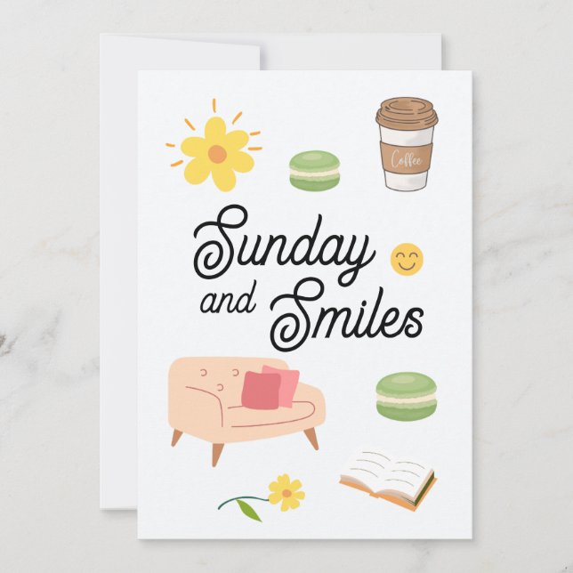 Invitation Pastel Coffee Date Card | Chill Sunday Vibes (Devant)