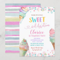 Pastel coloré Crème de glace doux Anniversaire