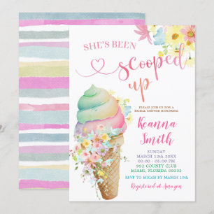Invitation Pastel coloré Scooped up Fête des mariées crème gl
