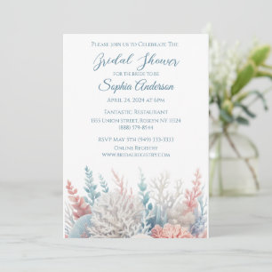 Invitation Pastel Coral Reef - Fête des mariées
