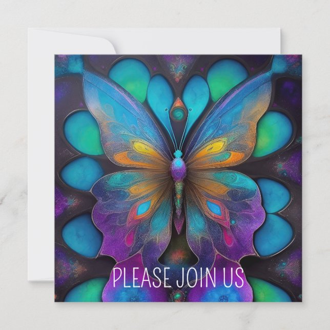 INVITATION PASTEL COSMIQUE BUTTERFLY (Devant)