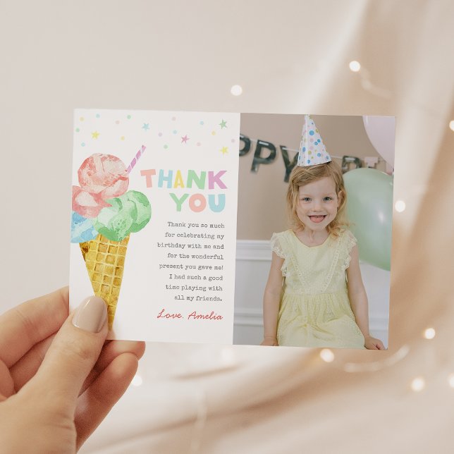 Invitation Pastel Crème de glace Anniversaire Photo Invitatio (Créateur téléchargé)