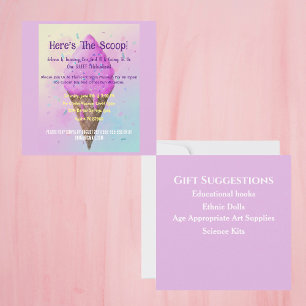 Invitation Pastel Crème glacée Cone goutte