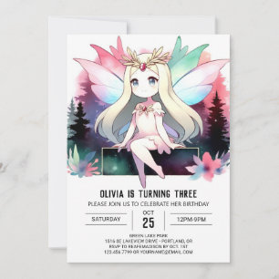 Invitation Pastel Custom Fairy Anniversaire