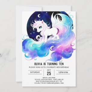 Invitation Pastel Custom Horse Anniversaire