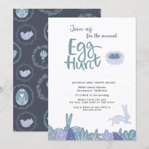 Invitation Pastel de la chasse aux oeufs