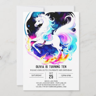 Invitation Pastel Digital Horse Anniversaire