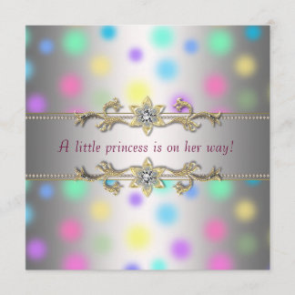 Invitation Pastel Dots Princeess Baby shower