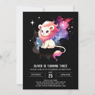 Invitation Pastel Dreamy Lion Anniversaire