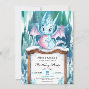 Invitation Pastel Enchanted Dragon Anniversaire