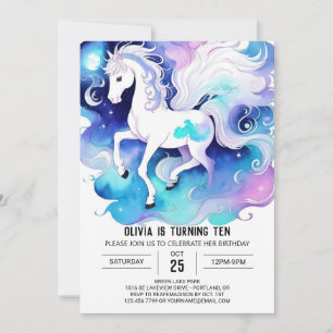 Invitation Pastel Enfants Horse Anniversaire
