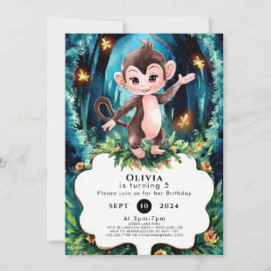 Invitation Pastel Enfants Singe Anniversaire