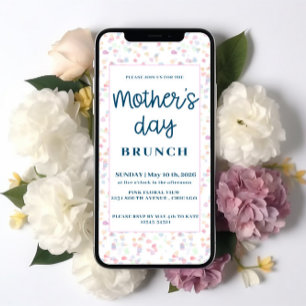 Invitation Pastel Fête des Mères Brunch