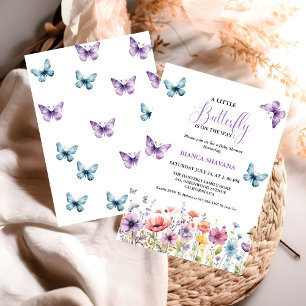 Invitation Pastel Floral Butterfly Baby shower