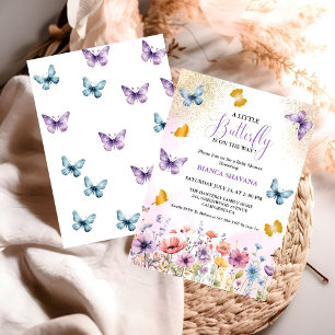 Invitation Pastel Floral Butterfly Baby shower