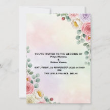 Invitation Pastel Floral Watercolor Mariage