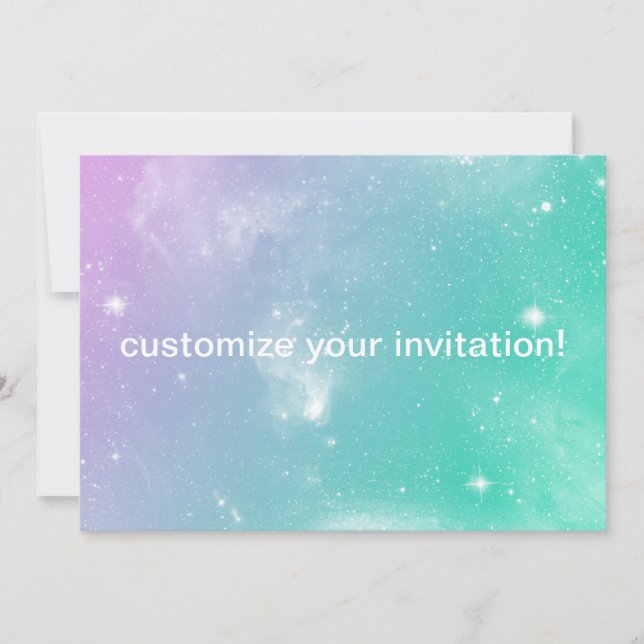 Invitation Pastel Galaxy pour tout événement! (Devant)