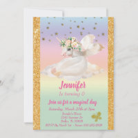 Pastel Gold Enfant's Gold Unicorn Pegasus Rainbow