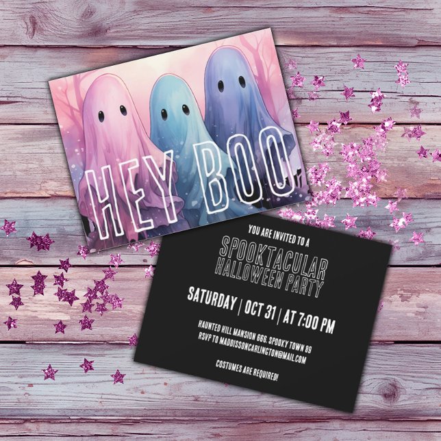 Invitation Pastel Goth Ghosts Fête d'Halloween (Créateur téléchargé)