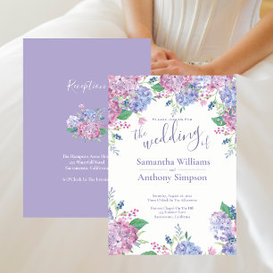 Invitation Pastel Hydrangeas Floral Mariage