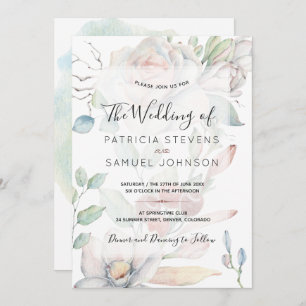 Invitation Pastel jardin secret mariage aquarelle