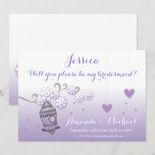 Invitation Pastel lovebirds mariage sur mesure Bridesmaid inv