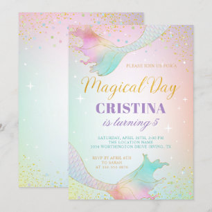 Invitation Pastel Mermaid Sous L'Invitation D'Anniversaire En