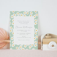 Pastel Mint Green Daisy Flower mite Baby shower