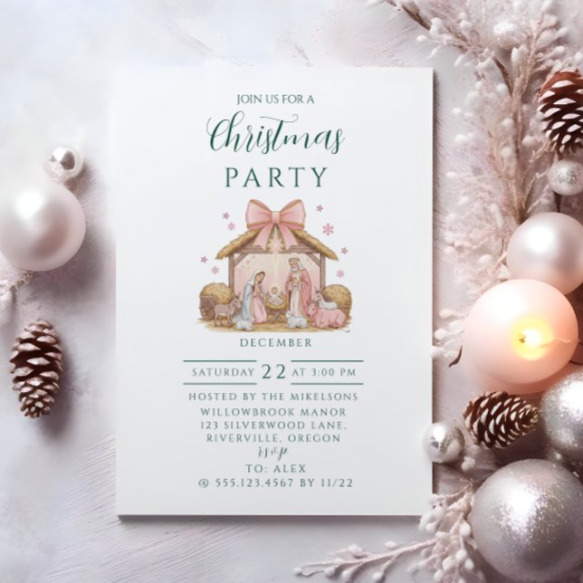 Invitation Pastel Nativity Christmas (Créateur téléchargé)