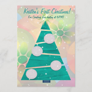 Invitation Pastel Noël HOLIDAY 1er FÊTE DE Noël