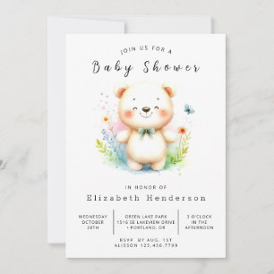 Invitation Pastel Online Bear Baby shower