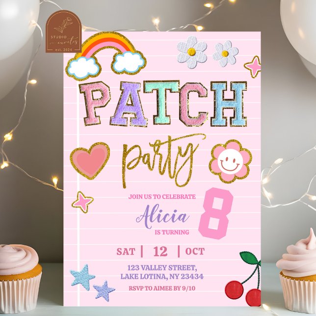 Invitation Pastel Patch Party Birthday (Créateur téléchargé)