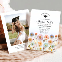 Pastel Pink Boho Fleur sauvage fête de graduation