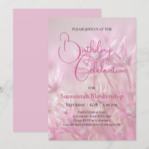 Invitation Pastel Pink Floral Arrière - plan fête d'anniversa