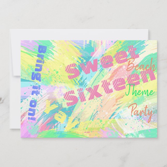 Invitation pastel pour une fête sur le thème de la (Devant)