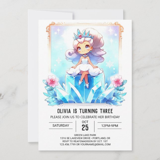 Invitation Pastel Princess Anniversaire (Devant)