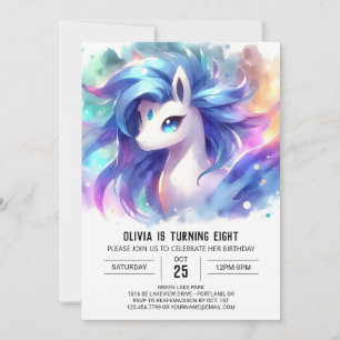 Invitation Pastel Printable Horse Anniversaire