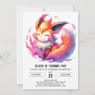 Invitation Pastel Printable Renard Anniversaire