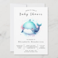 Pastel Printable Whale Baby shower