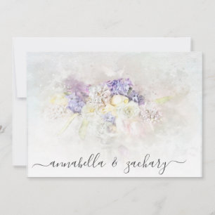 Invitation *~* Pastel QR Flowers PHOTO RSVP AR26 MARIAGE