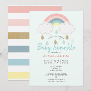 Invitation Pastel Rainbow Baby Sprinkle Douche