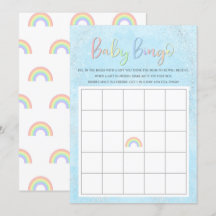 Pastel Rainbow & Clouds Baby Bingo